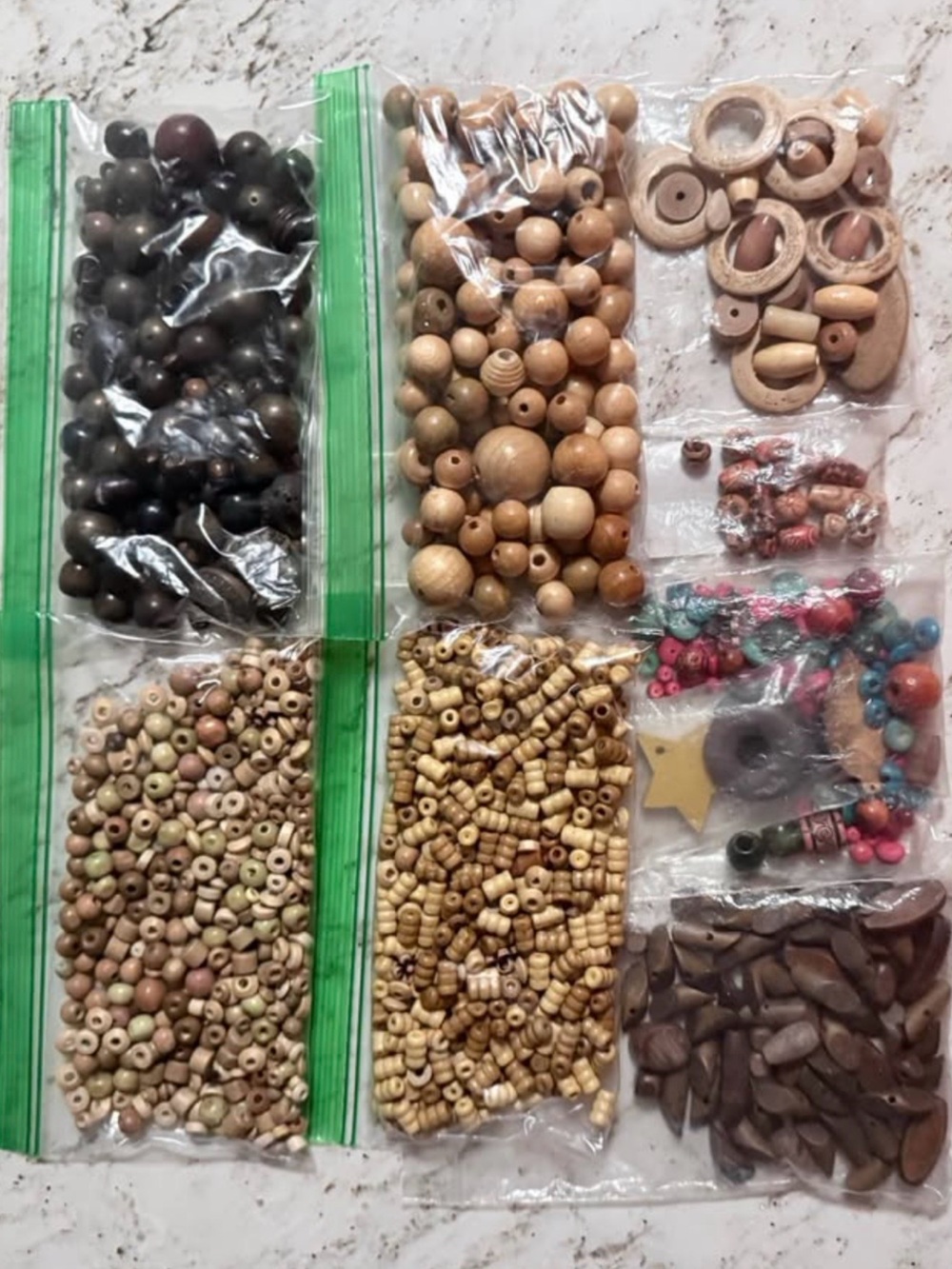 Assorted Vintage Natural Wood Bead Mix Necklace Supplies – Beige & Brown
